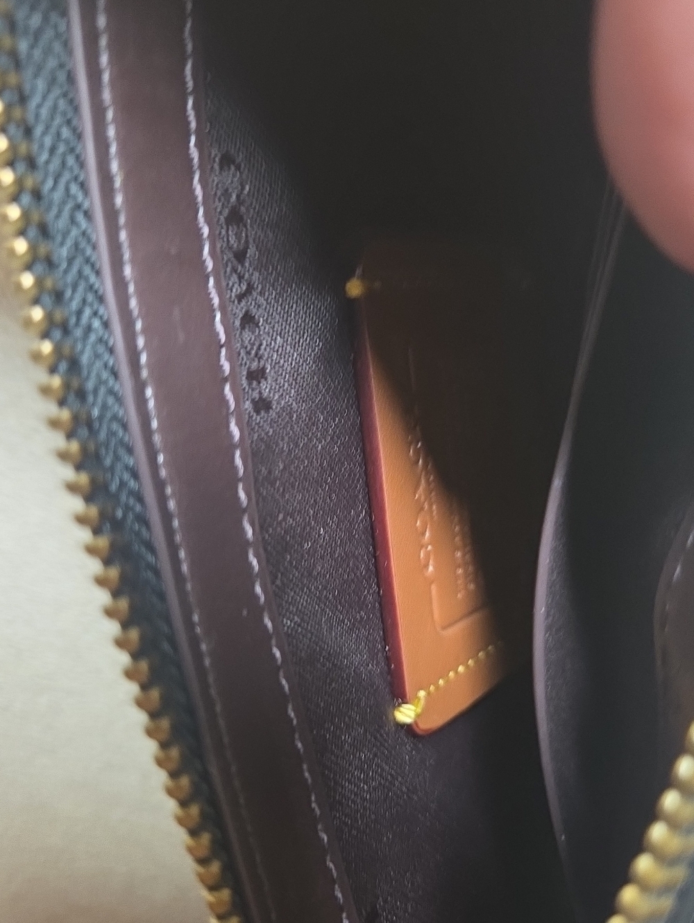Black Leather Wristlet with Gold Hardware - Womens Bag - Picture 4 of 5
